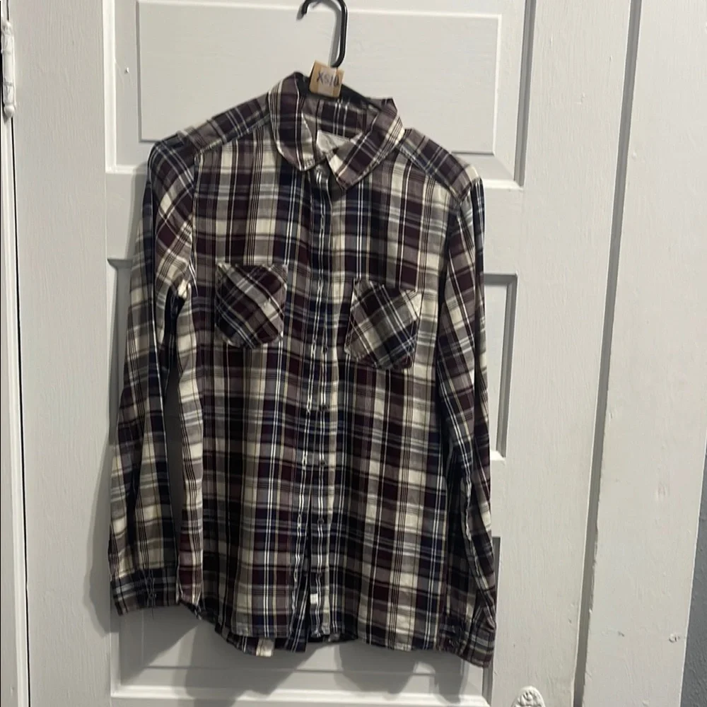 Caslon White and Purple Button Down Shirt Versatile Design - Picture 2 of 5